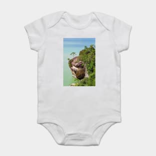 Cliff and trees at ocean shore landscape Baby Bodysuit